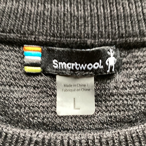 Smartwool Men’s Brookline Crew Black Wool Textured Sweater L - Picture 3 of 11